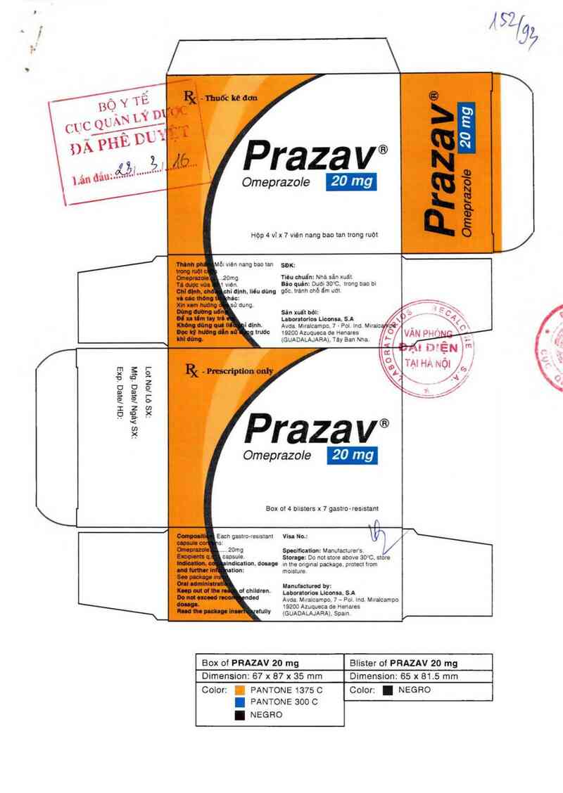 thông tin, cách dùng, giá thuốc Prazav omeprazole - ảnh 0