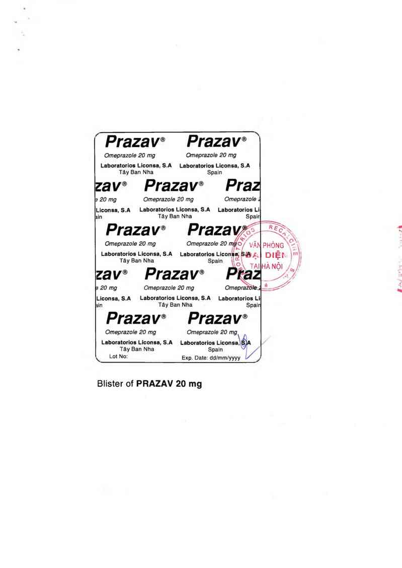 thông tin, cách dùng, giá thuốc Prazav omeprazole - ảnh 1