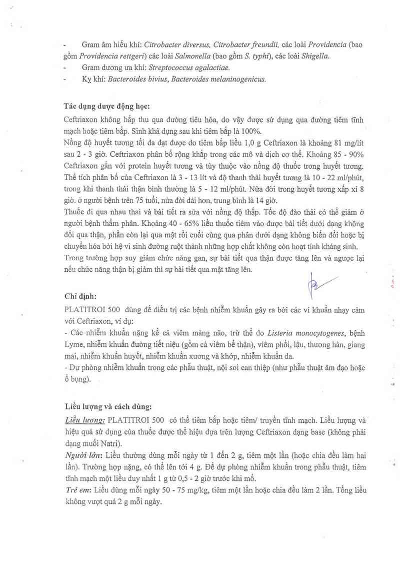 thông tin, cách dùng, giá thuốc Platitroi 500 - ảnh 2