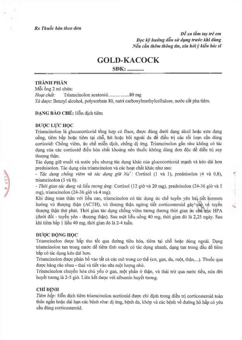 thông tin, cách dùng, giá thuốc Gold-Kacock - ảnh 1