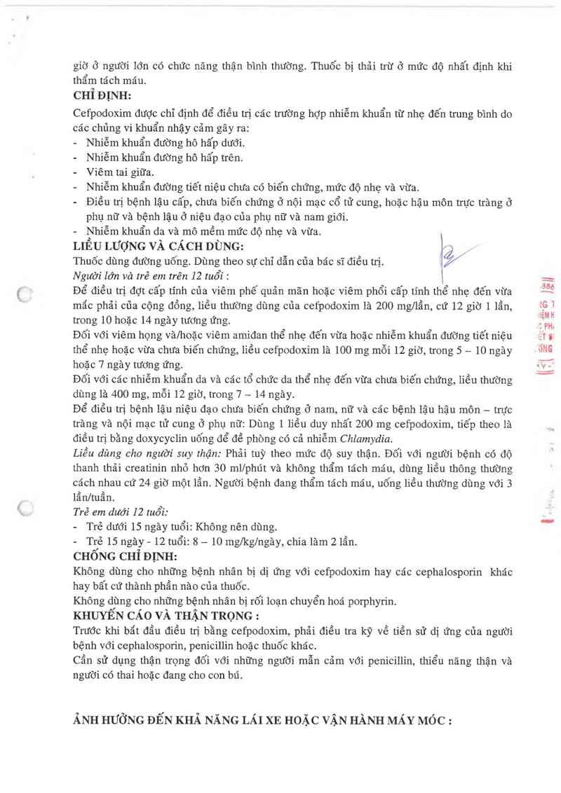 thông tin, cách dùng, giá thuốc Emfoxim 100 - ảnh 2