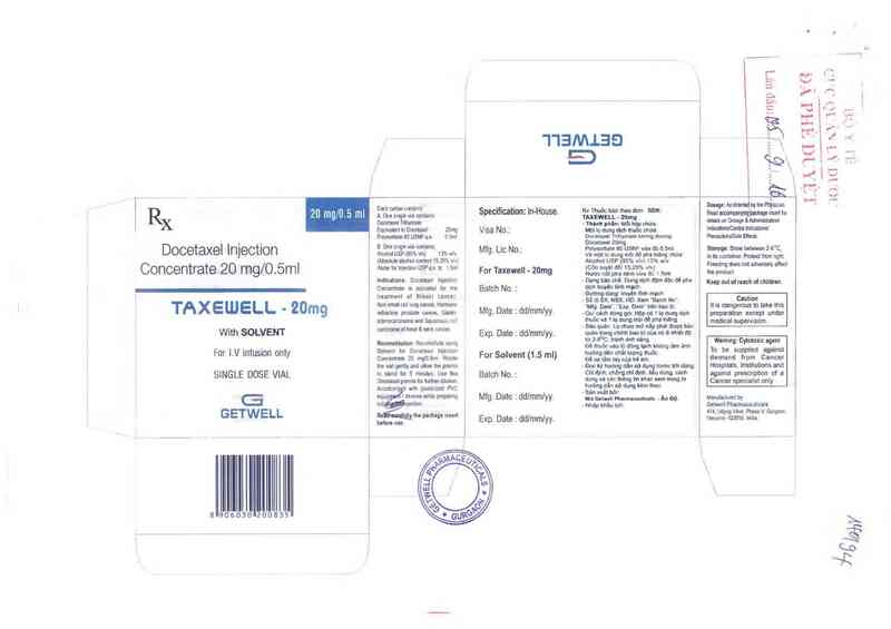 thông tin, cách dùng, giá thuốc Taxewell-20mg - ảnh 0