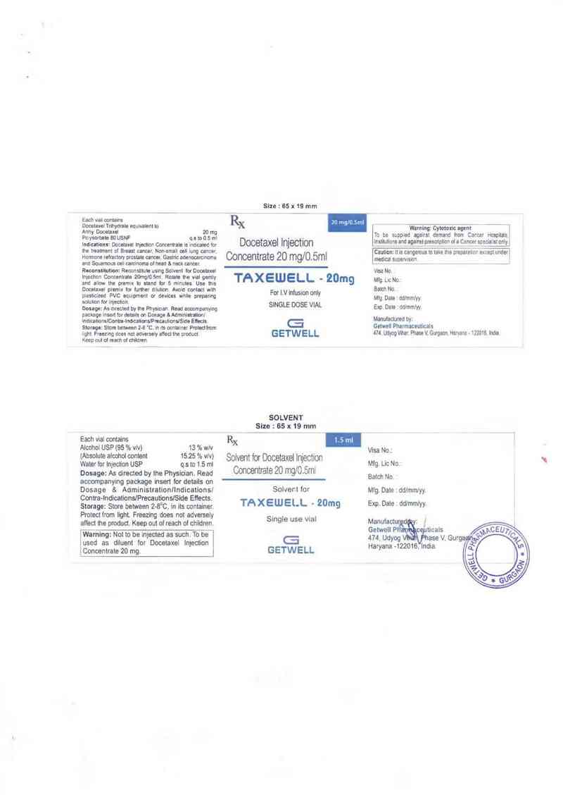 thông tin, cách dùng, giá thuốc Taxewell-20mg - ảnh 1