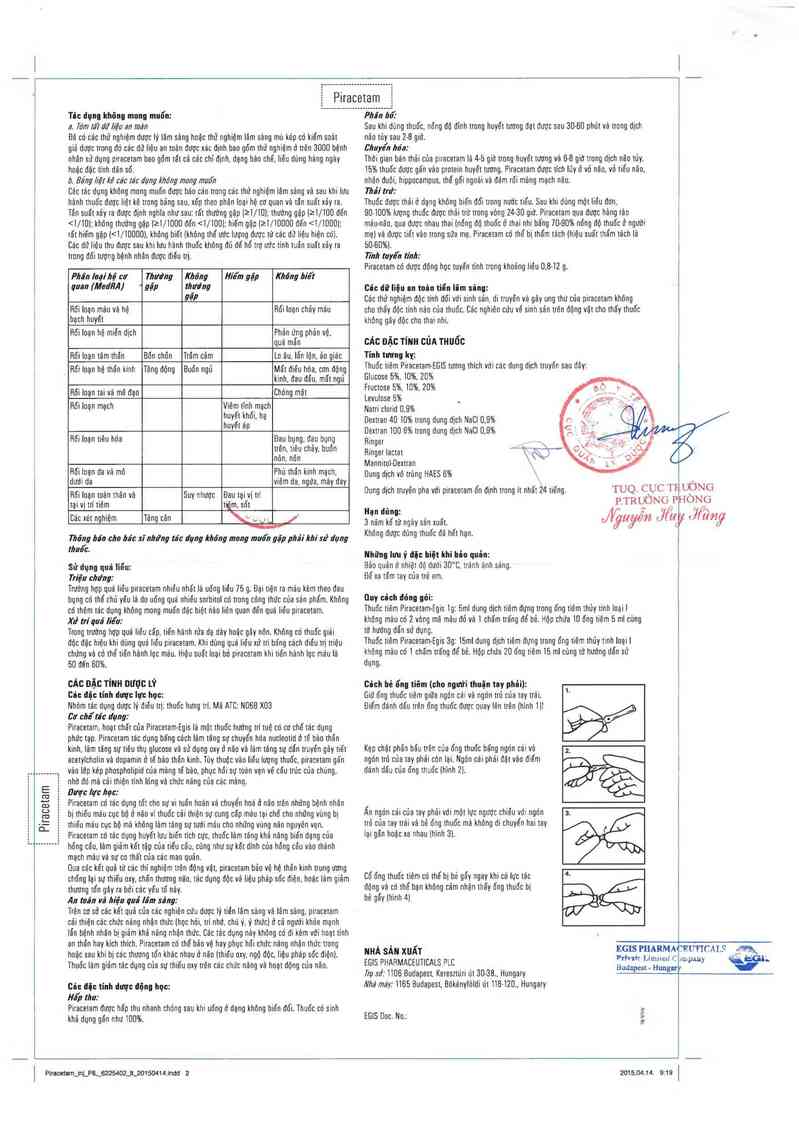 thông tin, cách dùng, giá thuốc Piracetam-Egis - ảnh 4