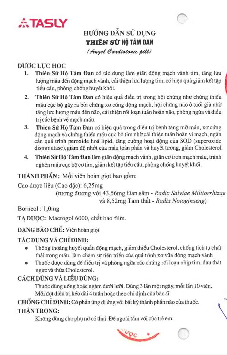 thông tin, cách dùng, giá thuốc Thiên sứ hộ tâm đan (Angel Cardiotonic Pill) - ảnh 5