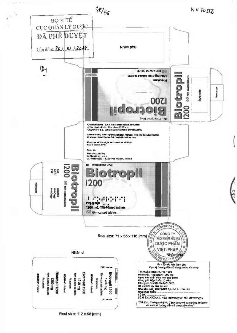 thông tin, cách dùng, giá thuốc Biotropil 1200 - ảnh 0