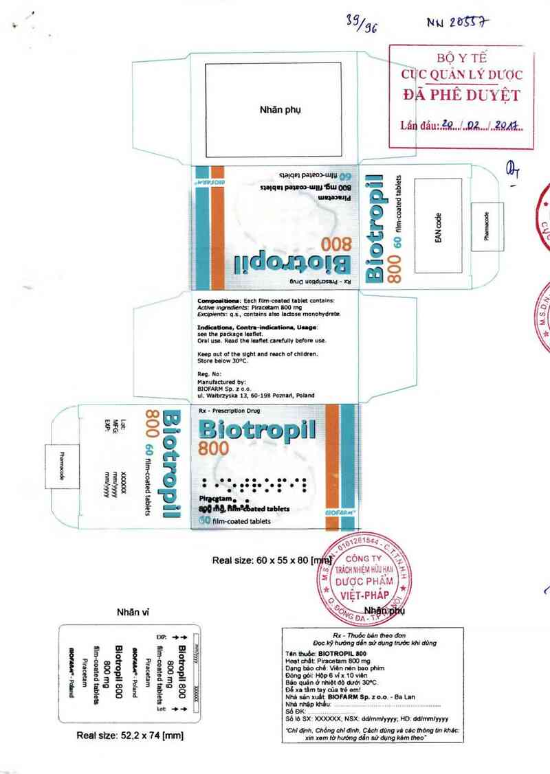 thông tin, cách dùng, giá thuốc Biotropil 800 - ảnh 0