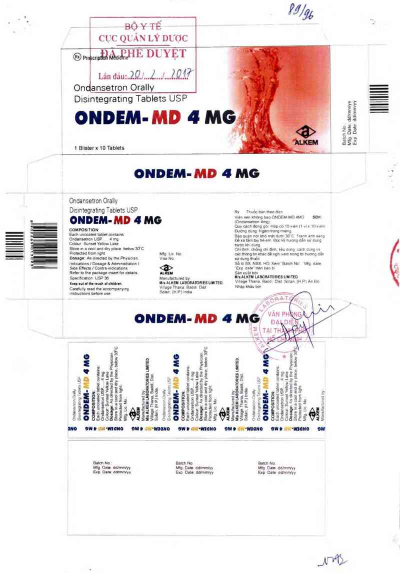 thông tin, cách dùng, giá thuốc Ondem-MD 4 mg - ảnh 0