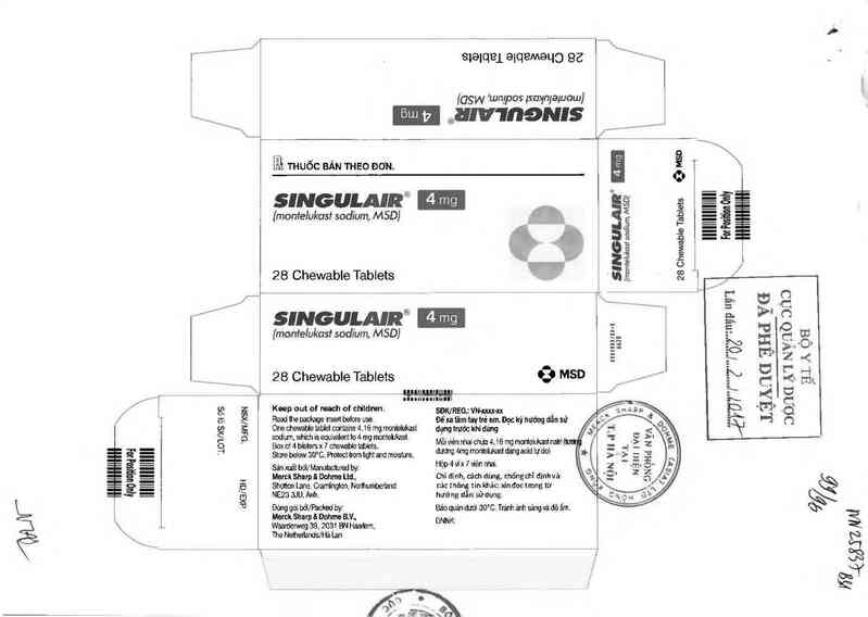 thông tin, cách dùng, giá thuốc Singulair 4mg - ảnh 0