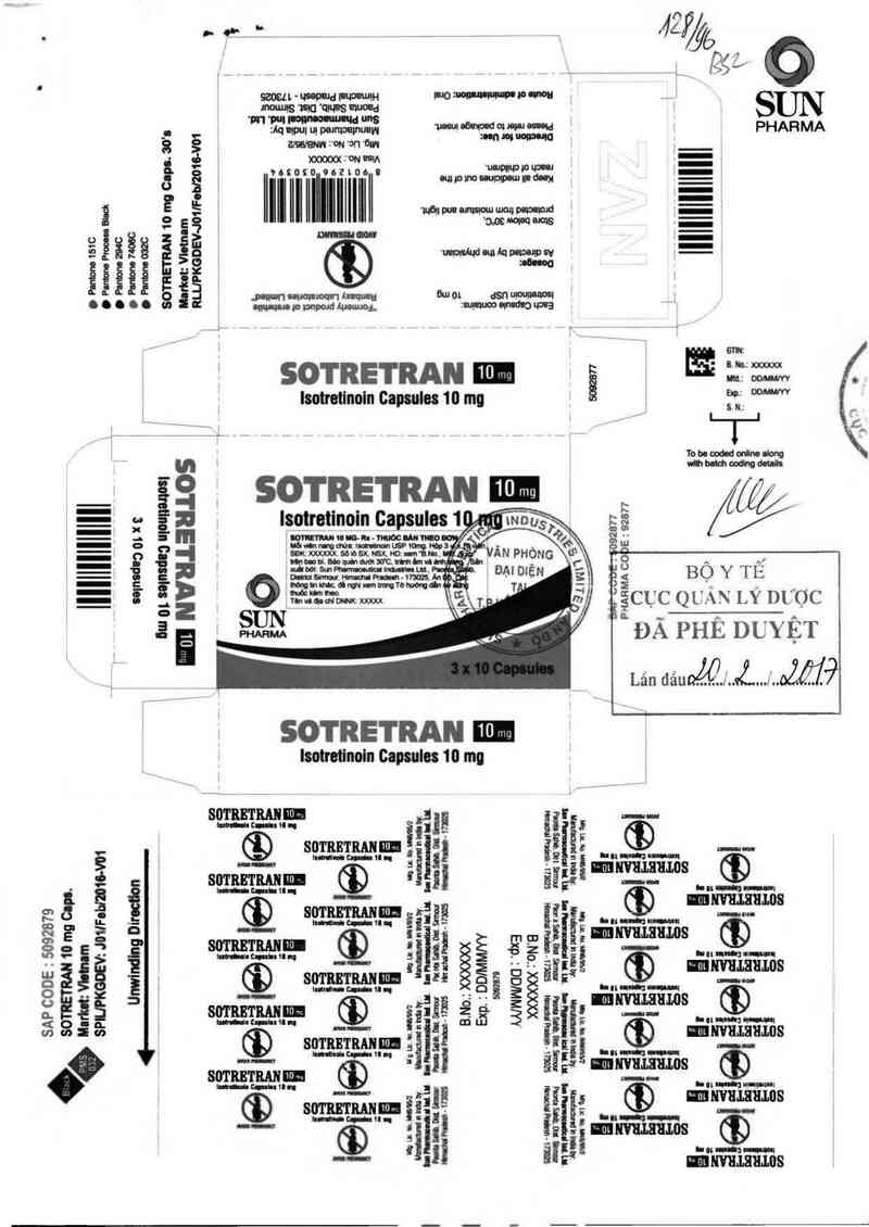 thông tin, cách dùng, giá thuốc Sotretran 10mg - ảnh 0