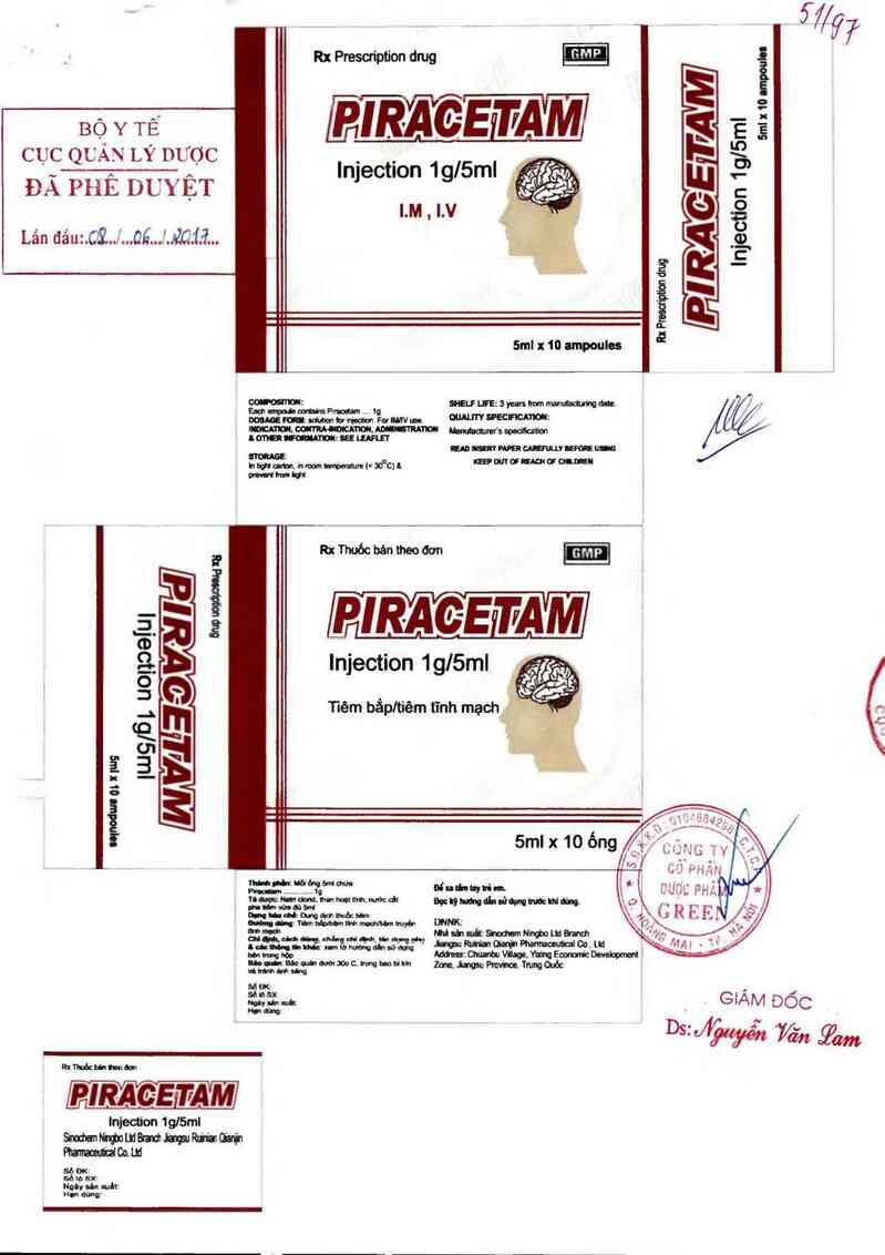 thông tin, cách dùng, giá thuốc Piracetam injection 1g/5ml - ảnh 0