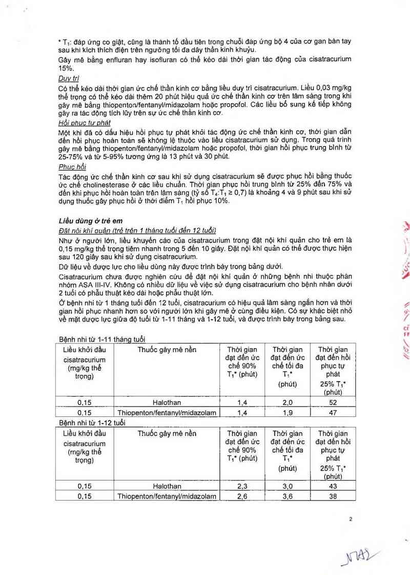 thông tin, cách dùng, giá thuốc Cisatracurium Kabi 2mg/ml - ảnh 7
