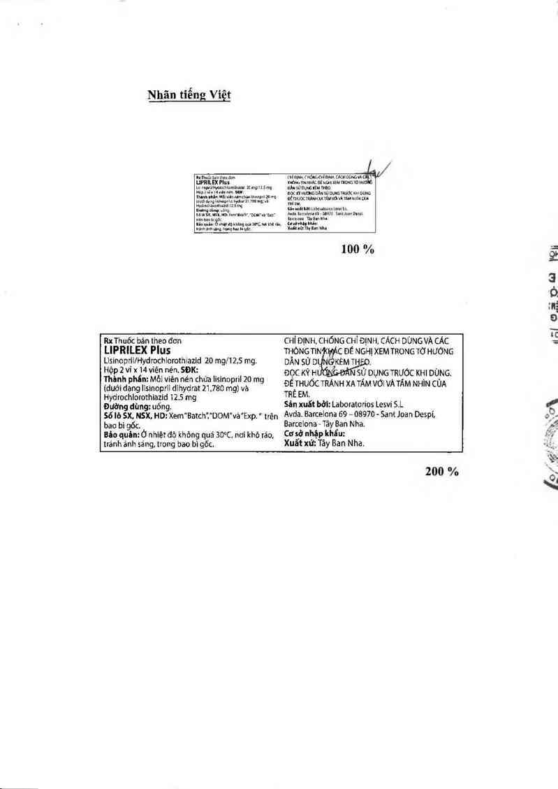 thông tin, cách dùng, giá thuốc Liprilex Plus - ảnh 1