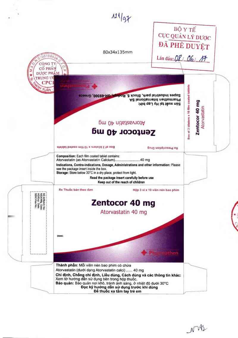 thông tin, cách dùng, giá thuốc Zentocor 40mg - ảnh 0