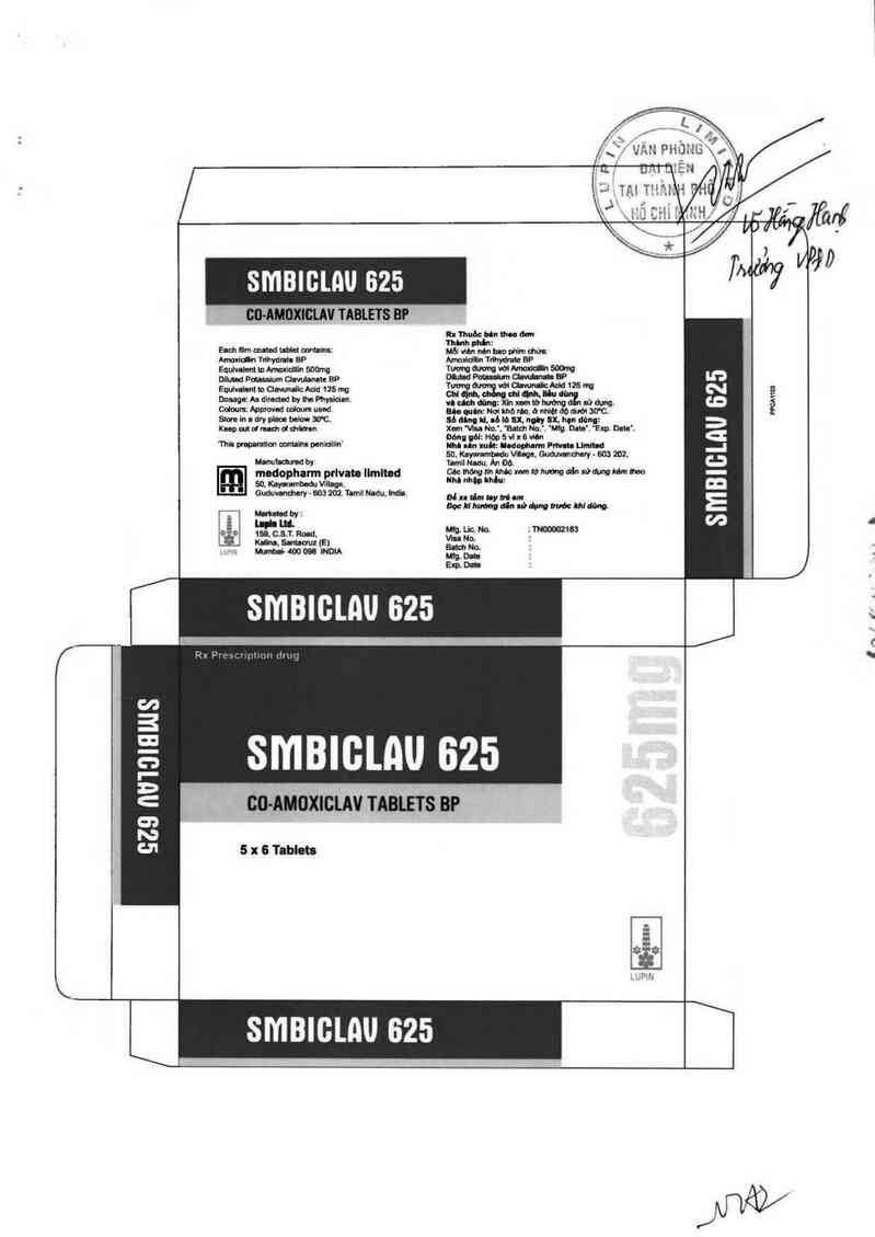 thông tin, cách dùng, giá thuốc Smbiclav 625 - ảnh 2