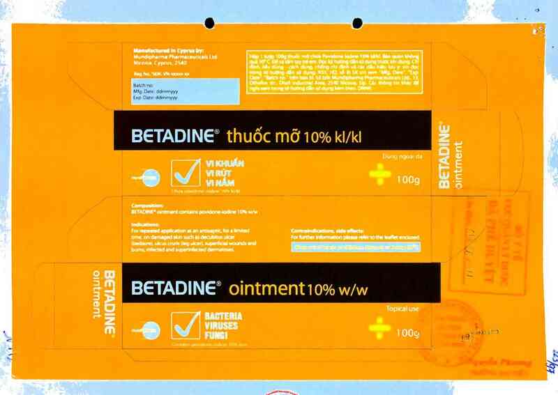 thông tin, cách dùng, giá thuốc Betadine Ointment 10% w/w - ảnh 0