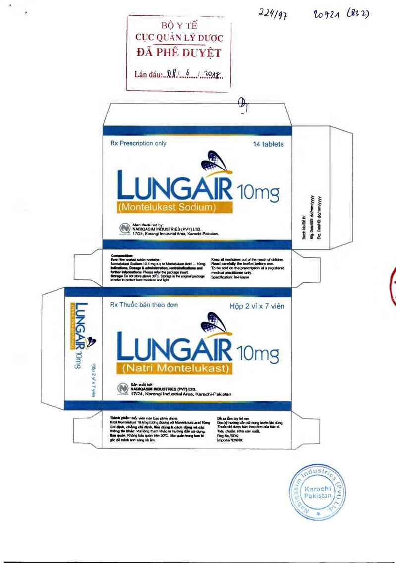 thông tin, cách dùng, giá thuốc Lungair 10mg - ảnh 0