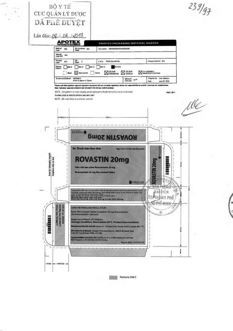 thông tin, cách dùng, giá thuốc Rovastin 20mg - ảnh 0