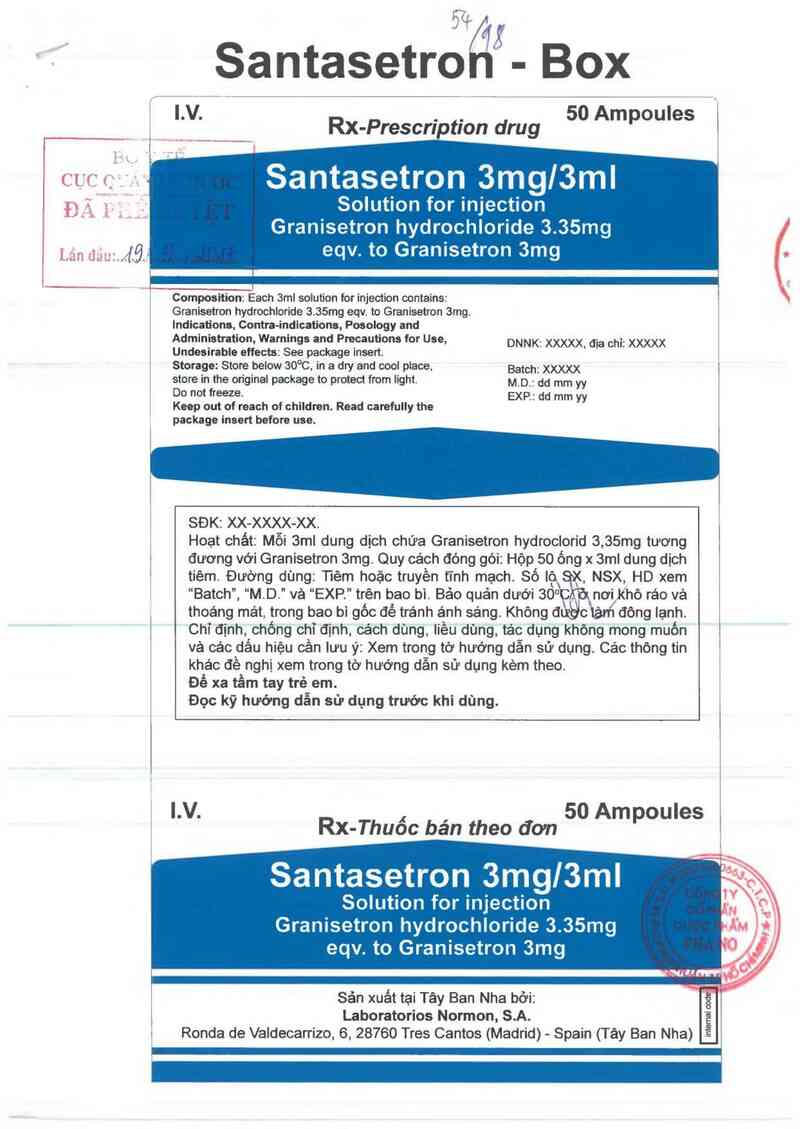 thông tin, cách dùng, giá thuốc Santasetron 3mg/3ml - ảnh 0