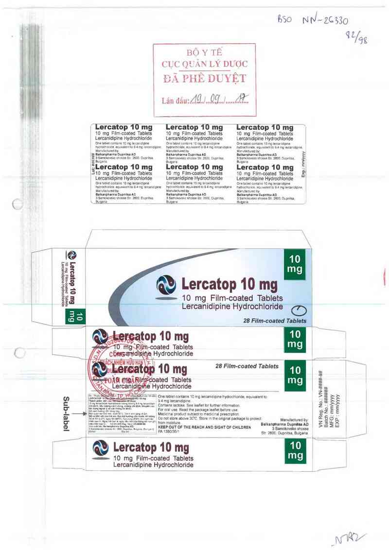 thông tin, cách dùng, giá thuốc Lercatop 10mg - ảnh 0