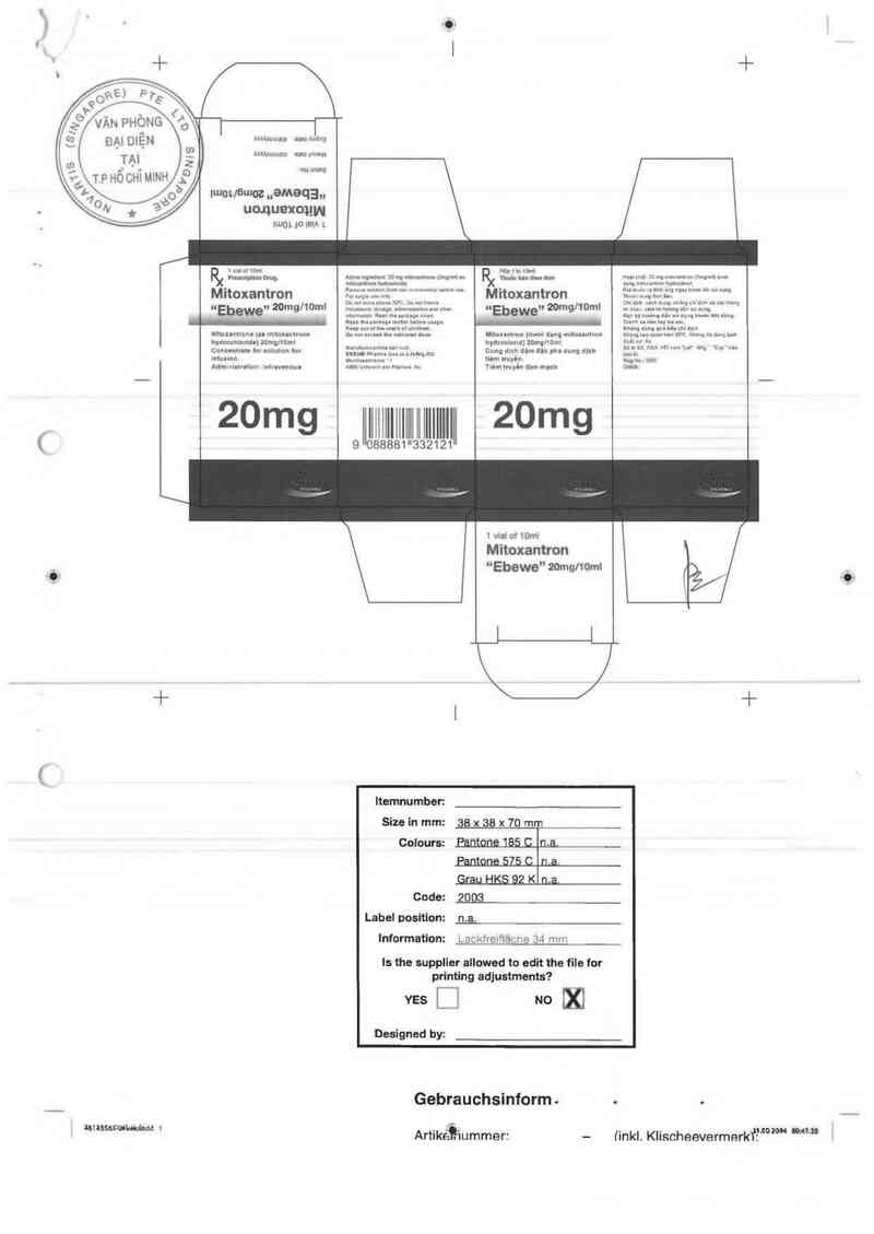 thông tin, cách dùng, giá thuốc Mitoxantron ~ebewe~ - ảnh 1