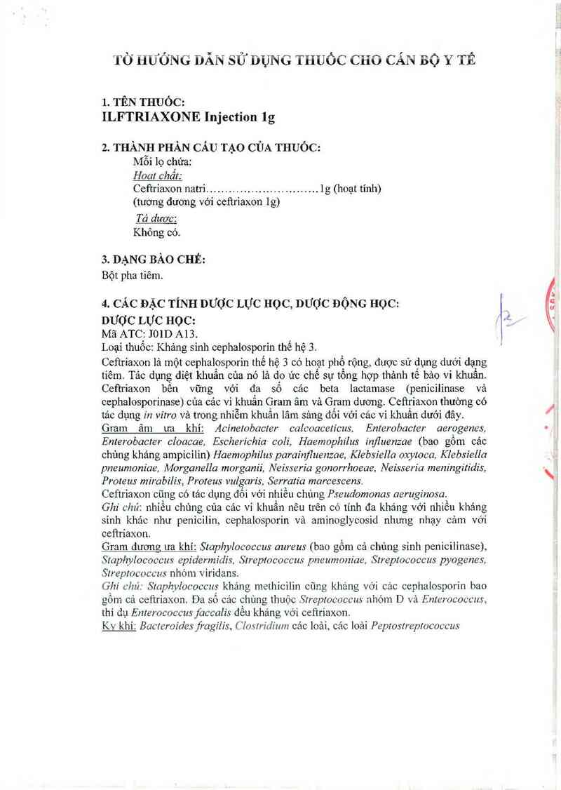 thông tin, cách dùng, giá thuốc Ilftriaxone injection 1g - ảnh 7