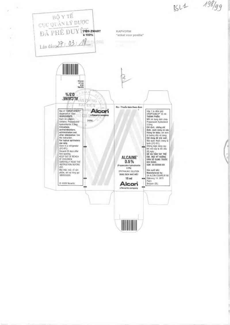 thông tin, cách dùng, giá thuốc Alcaine 0,5% - ảnh 0