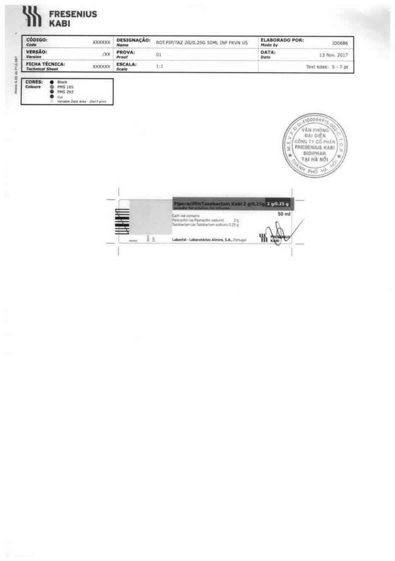 thông tin, cách dùng, giá thuốc Piperacillin/Tazobactam Kabi 2g/0,25g - ảnh 2