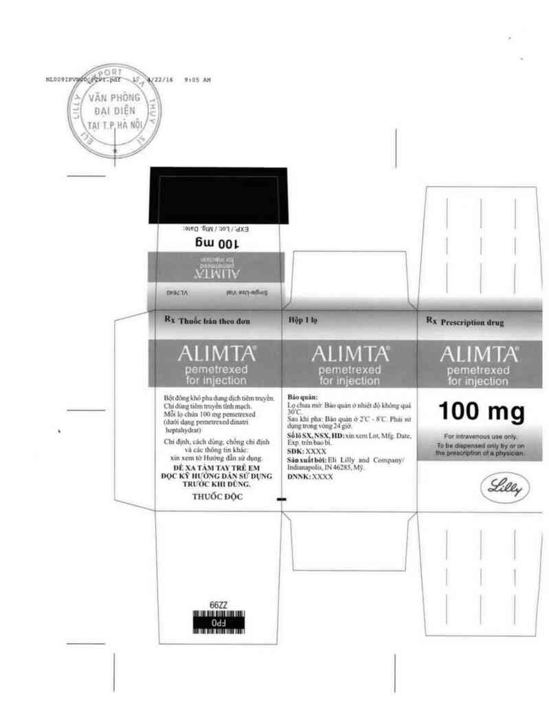 thông tin, cách dùng, giá thuốc Alimta - ảnh 1