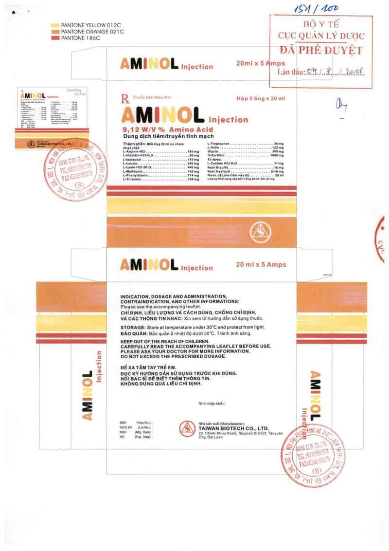 thông tin, cách dùng, giá thuốc Aminol Injection - ảnh 0