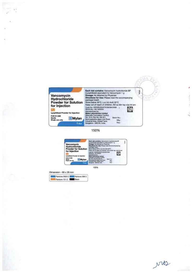 thông tin, cách dùng, giá thuốc Vancomycin hydrocloride powder for solution for injection 1g - ảnh 1