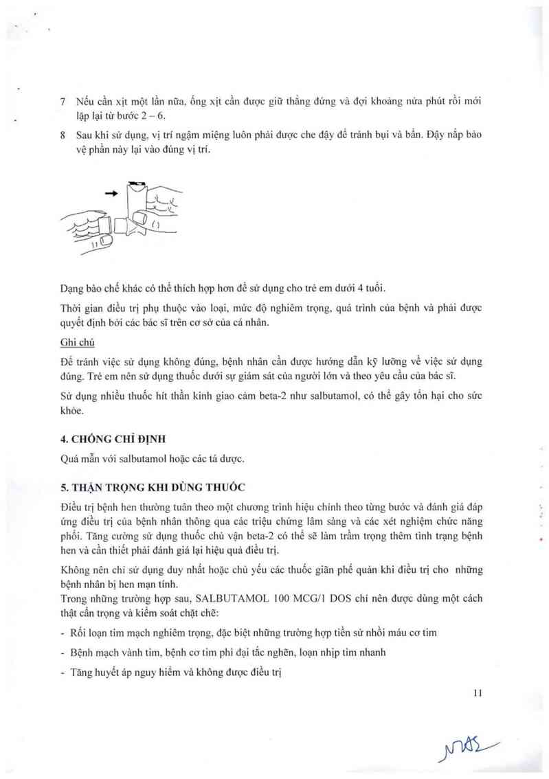 thông tin, cách dùng, giá thuốc Salbutamol 100 mcg/1 dos - ảnh 12