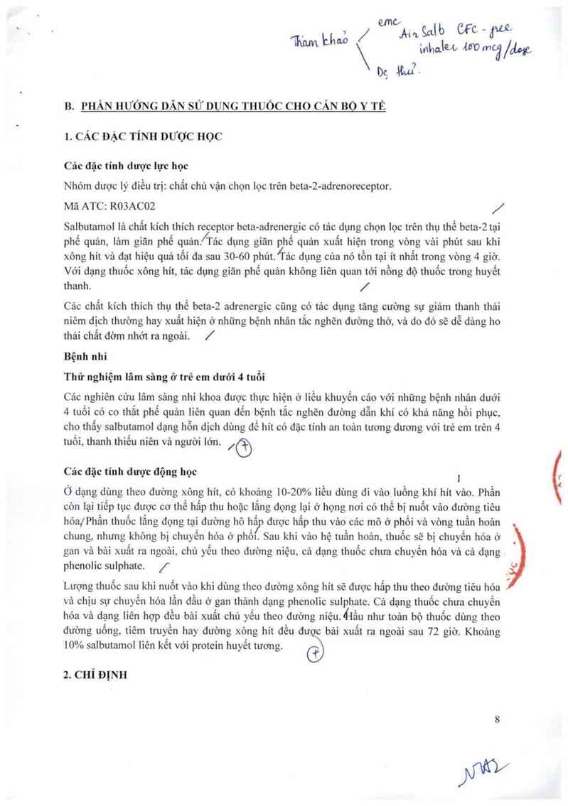 thông tin, cách dùng, giá thuốc Salbutamol 100 mcg/1 dos - ảnh 9
