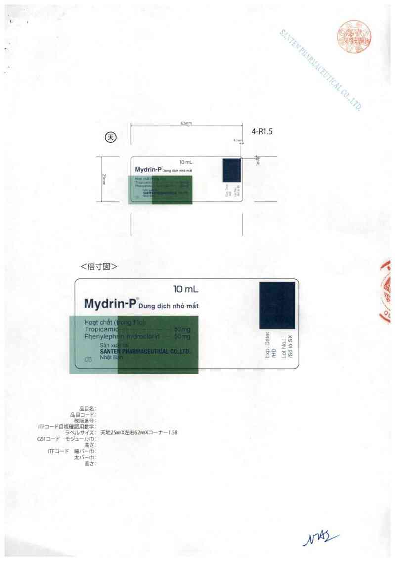 thông tin, cách dùng, giá thuốc Mydrin-P - ảnh 1