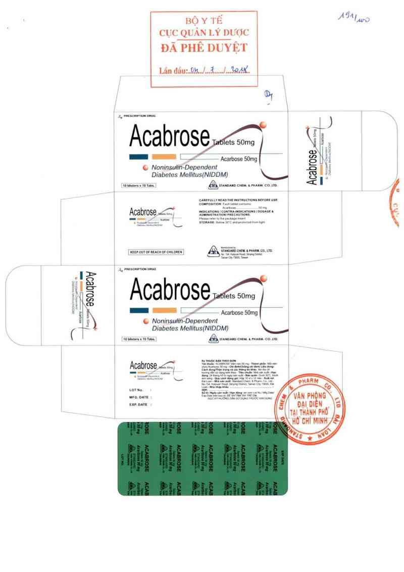 thông tin, cách dùng, giá thuốc Acabrose Tablets 50mg - ảnh 0