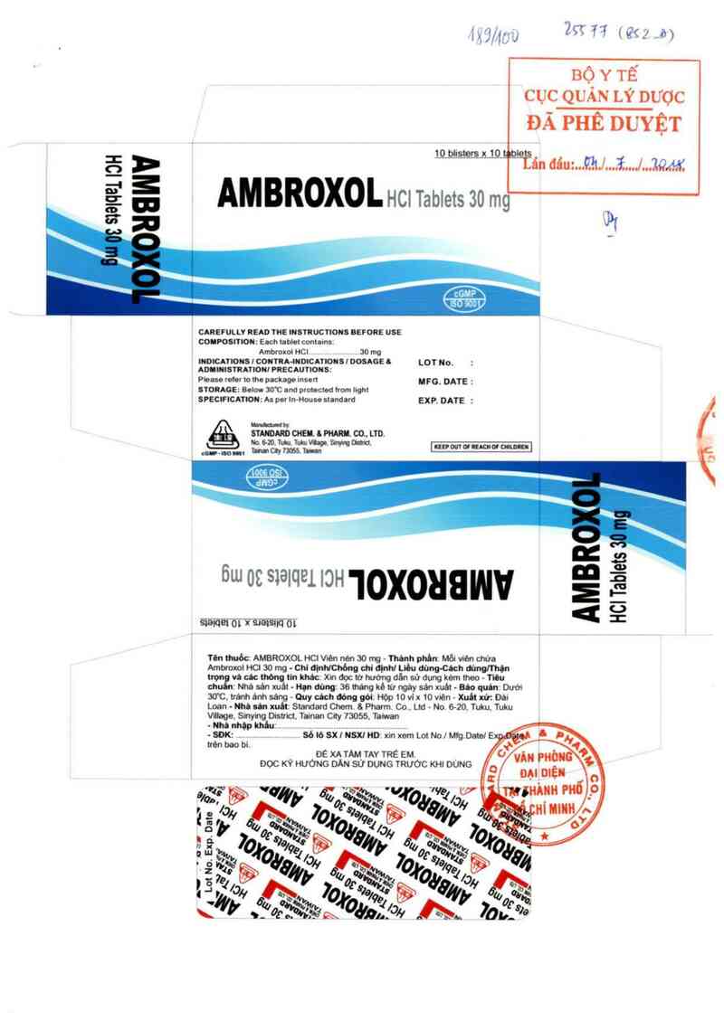 thông tin, cách dùng, giá thuốc Ambroxol HCl Tablets 30mg - ảnh 0