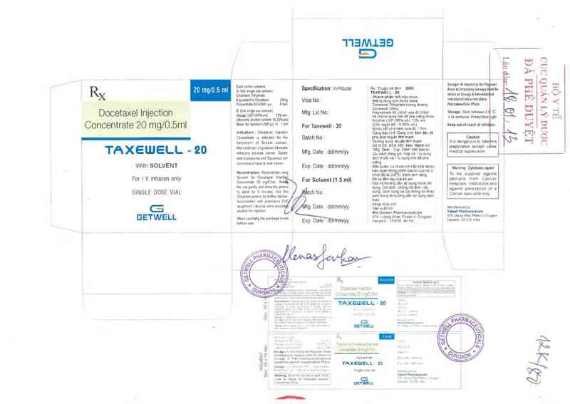 thông tin, cách dùng, giá thuốc Taxewell-20 - ảnh 0