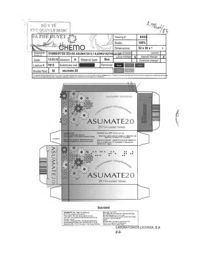 thông tin, cách dùng, giá thuốc Asumate 20 - ảnh 0
