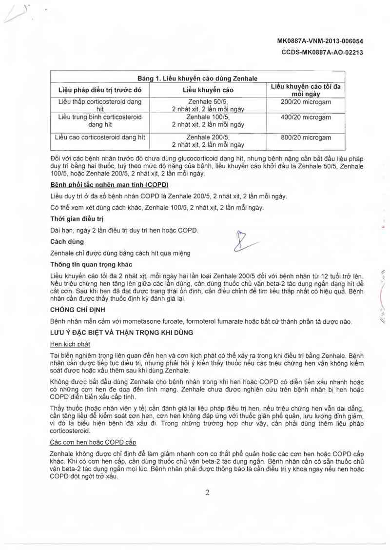 thông tin, cách dùng, giá thuốc Zenhale (Nhà đóng gói: Organon Ireland Ltd., địa chỉ: Drynam Road, Swords Co. Dublin, Ireland) - ảnh 2