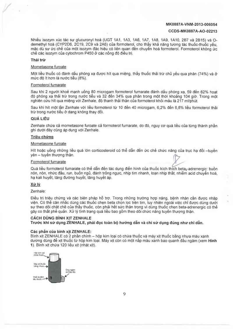 thông tin, cách dùng, giá thuốc Zenhale (Nhà đóng gói: Organon Ireland Ltd., địa chỉ: Drynam Road, Swords Co. Dublin, Ireland) - ảnh 9