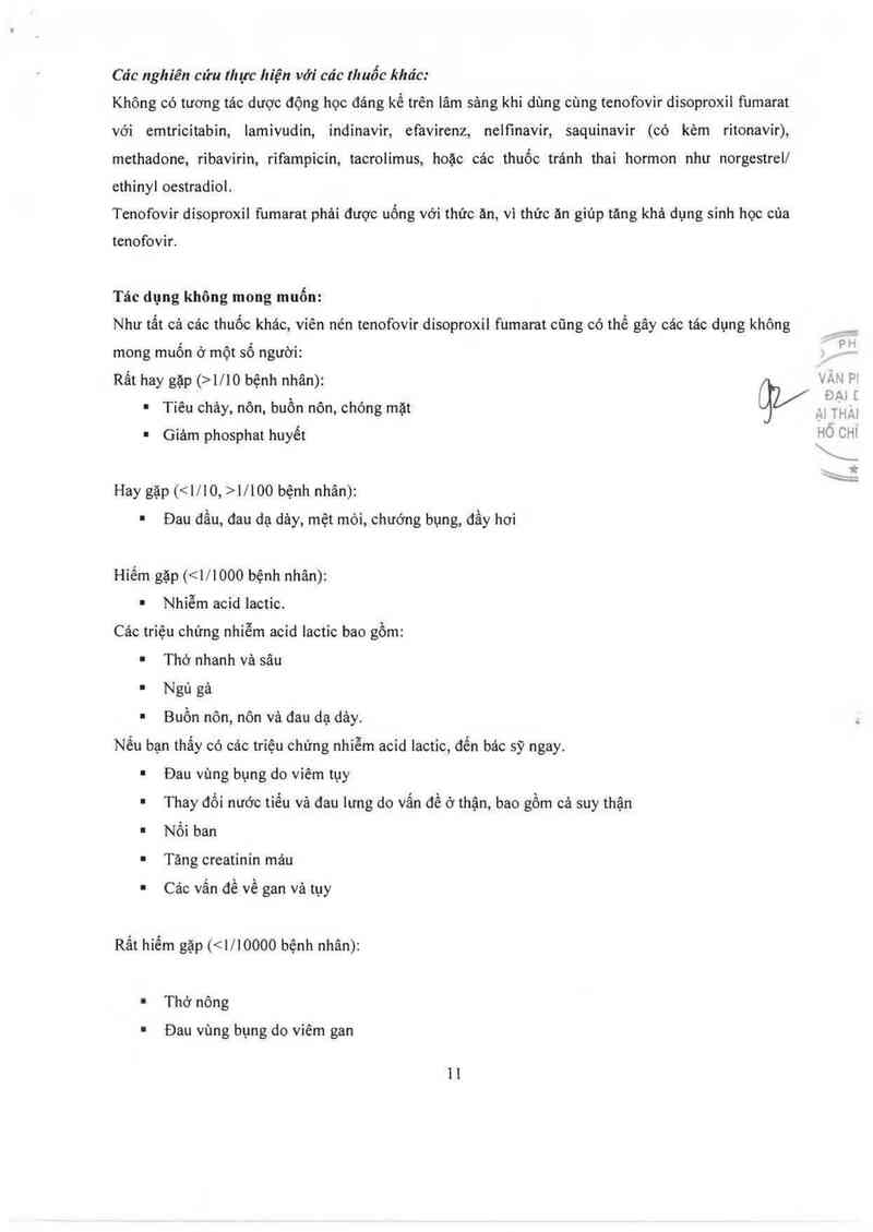 thông tin, cách dùng, giá thuốc Tenofovir Disoproxil Fumarate Tablets 300mg - ảnh 13