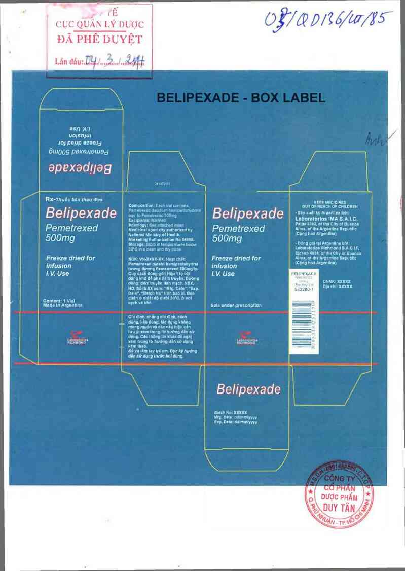 thông tin, cách dùng, giá thuốc Belipexade (Cơ sở đóng gói: Laboratorios Richmond S.A.C.I.F., đ/c: Elcano 4938, of the City of Buenos Aires, Argentina) - ảnh 0