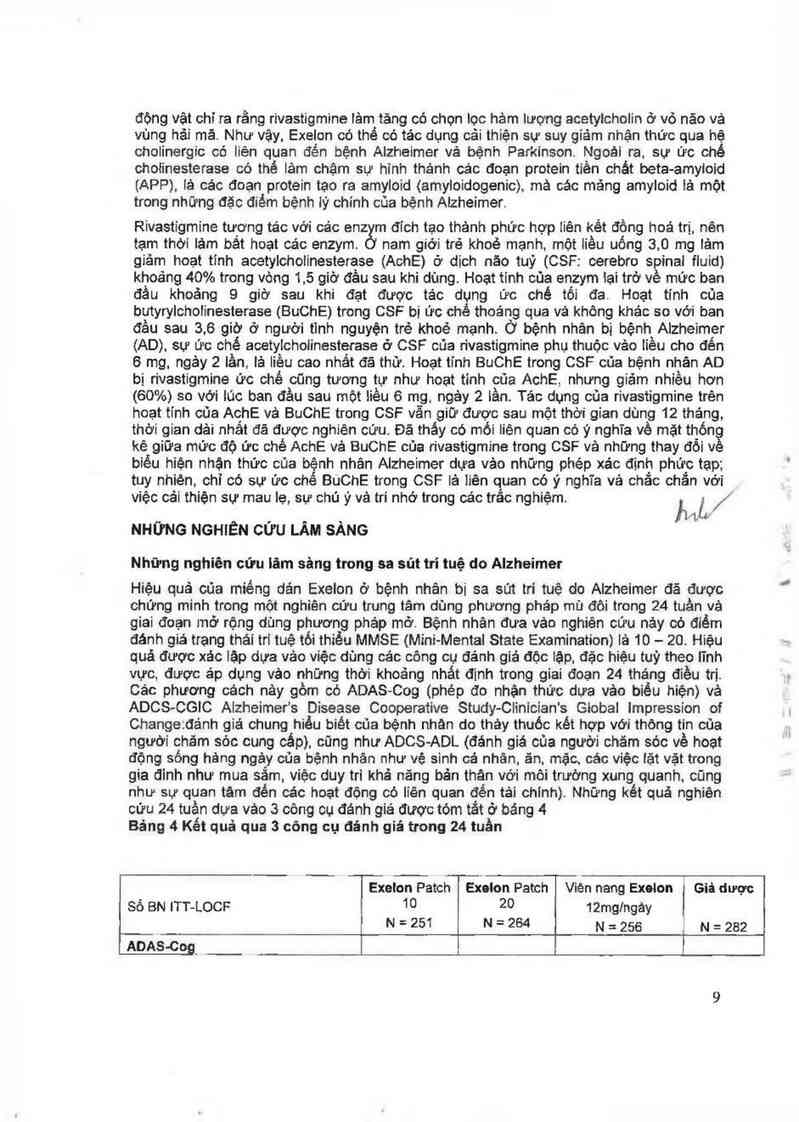 thông tin, cách dùng, giá thuốc Exelon Patch (Cơ sở đóng gói thứ cấp: Novartis Pharma Stein AG, đ/c: Schaffhauserstrasse, 4332 Stein, Switzerland) - ảnh 10