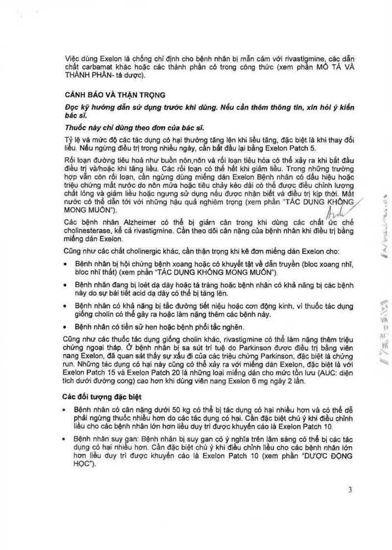 thông tin, cách dùng, giá thuốc Exelon Patch (Cơ sở đóng gói thứ cấp: Novartis Pharma Stein AG, đ/c: Schaffhauserstrasse, 4332 Stein, Switzerland) - ảnh 4