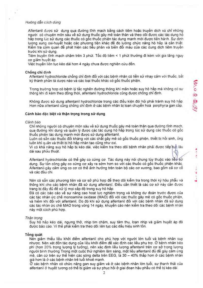 thông tin, cách dùng, giá thuốc Alfentanil-hameln 0,5mg/ml - ảnh 3