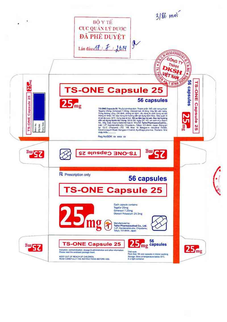 thông tin, cách dùng, giá thuốc TS-One capsule 25 - ảnh 0