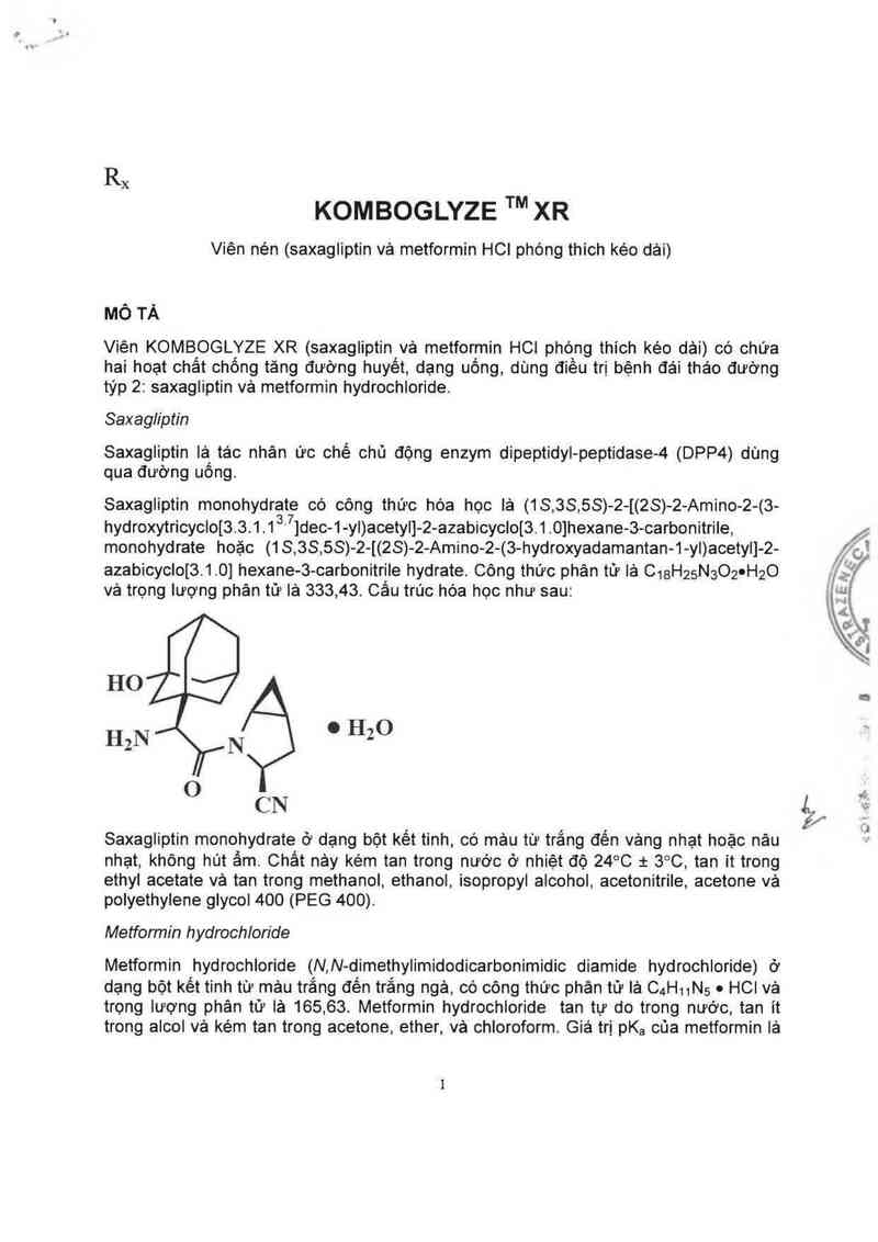 thông tin, cách dùng, giá thuốc Komboglyze XR - ảnh 3