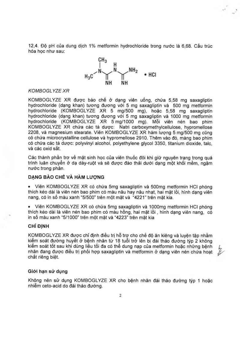 thông tin, cách dùng, giá thuốc Komboglyze XR - ảnh 4