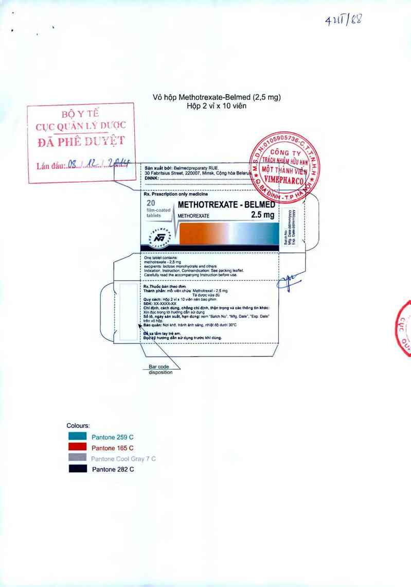 thông tin, cách dùng, giá thuốc Methotrexate-Belmed - ảnh 0