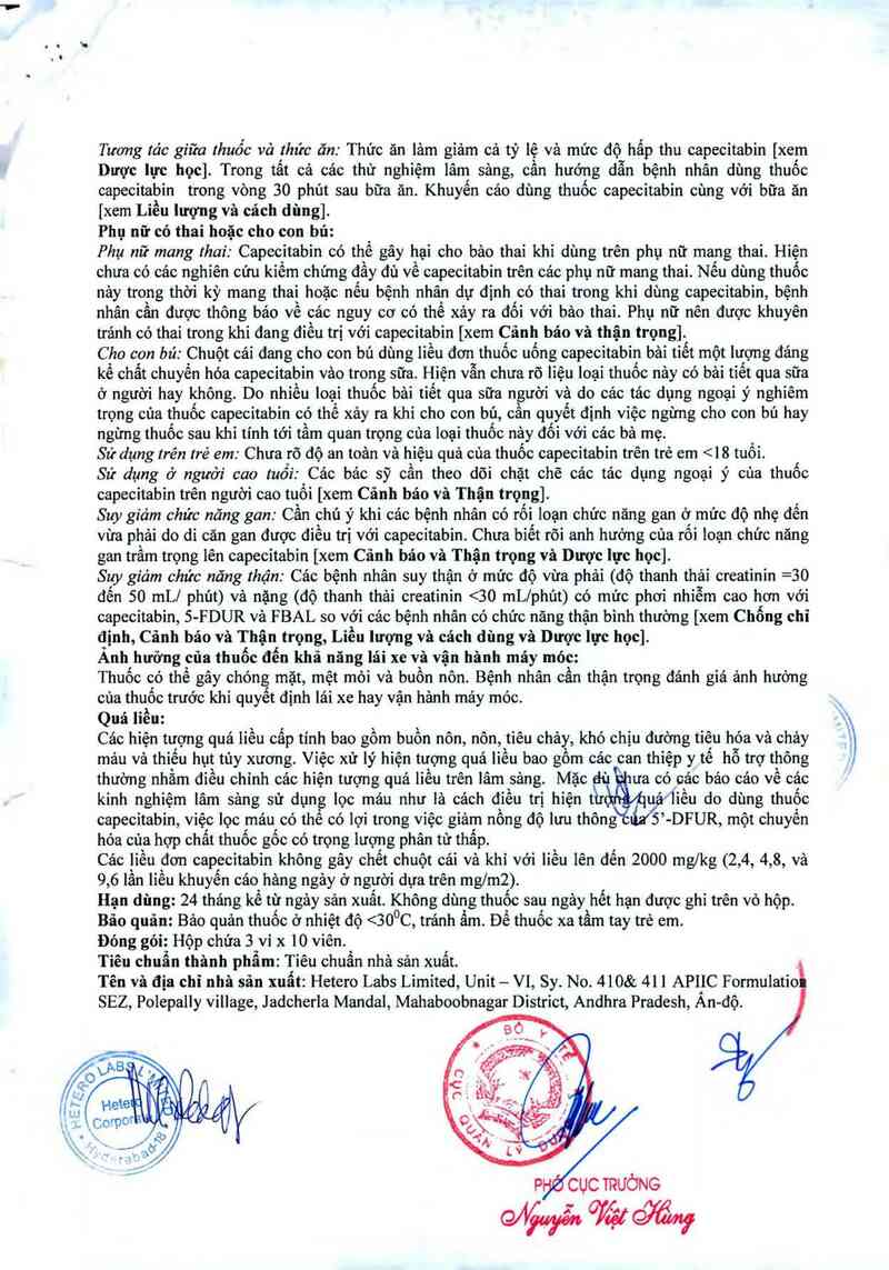 thông tin, cách dùng, giá thuốc Capetero 500 - ảnh 13
